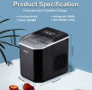 Small portable ice making machine LED display self-cleaning 26 lbs / 24h fast refrigeration, thick foam layer long-acting ice storage, bullets round i
