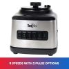 Total Chef 6 Speed Countertop Blender 51 oz Glass Jar 2 Pulse Options 500 W, Stainless Steel Blades, Auto Clean Function Puree Crush Blend For Smoothi