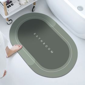 1pc Diatom Mud Oval Classic Floor Mat; Super Absorbent Floor Mat; Quick Dry Bath Mats For Bathroom Floor; Non-Slip Bathroom Rugs; Easy To Clean (Color: Light Green, size: 19.6*31.5"/50*80CM)