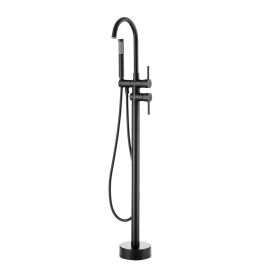 VEVOR Freestanding Bathtub Faucet, Floor Mount, Freestanding Tub Filler, Shower Mixer Taps, Two Water Modes, 360¬∞ Swivel Spout, for Bathing & Showeri (Default: Default)